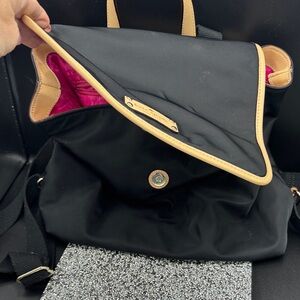 Black and Tan Women's Kate spade backpack-Large with hot pink!